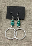 Hammered Hoops with Turquoise