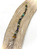 Multi Stone Cross Bracelet