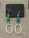 Hammered Hoops with Turquoise