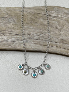 Arkansas Turquoise Pebble Charm Necklace
