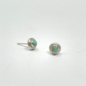 Arkansas Turquoise Pebble Studs