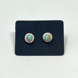 Arkansas Turquoise Pebble Studs